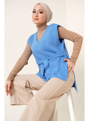 Blue - Knit Sweaters - Benguen