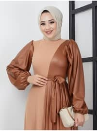 Beige - Modest Dress