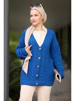 Saxe Blue - Knit Cardigan - Bestenur