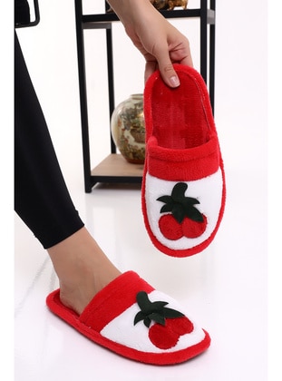 100gr - Red - Flat Slippers - Home Shoes - Wordex