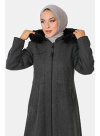 Anthracite - Fully Lined - Plus Size Coat