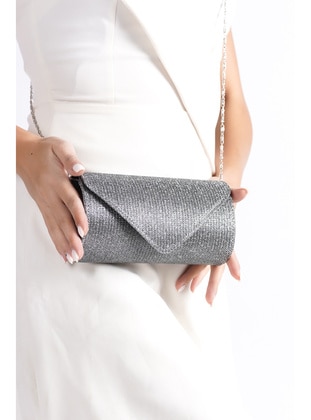 Platinum Glitter - Clutch Bags / Handbags - Moda Değirmeni