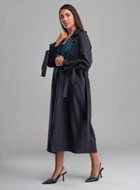 Black - Saxe Blue - Trench Coat