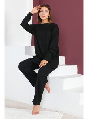 Black - Plus Size Pyjamas - Maymara