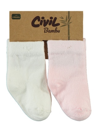 Gray - Pink - Baby Socks - Civil Baby