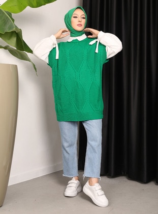 Green - Knit Sweater - Vav