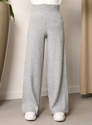 Grey - Knit Pants - Vav