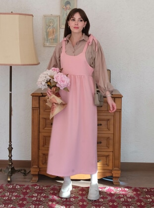 Pink - Skirt Overalls - Ceylan Otantik
