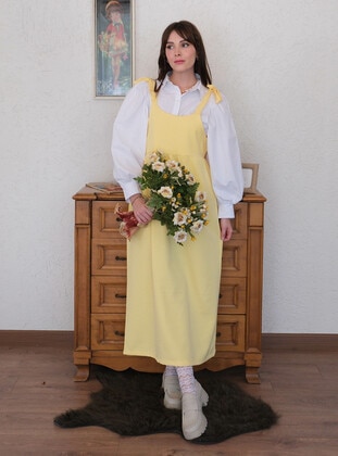 Yellow - Skirt Overalls - Ceylan Otantik