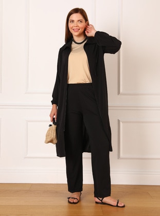 Black - Plus Size Suit - Alia