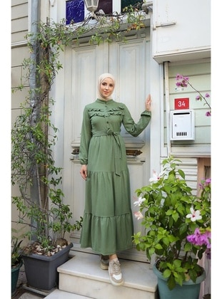 Khaki - 500gr - Modest Dress - Burcu Fashion