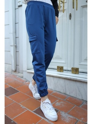 Navy Blue - 200gr - Pants - Burcu Fashion