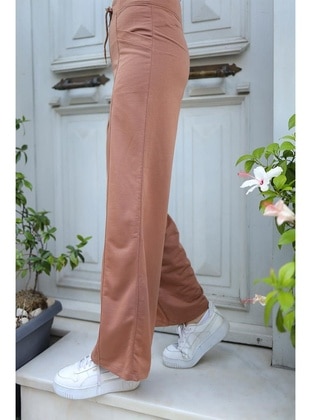 Brown - Pants - Burcu Fashion