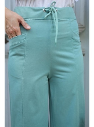 Mint Green - Pants - Burcu Fashion
