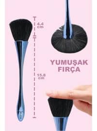 Shiny Handle Black Tipped Beveled Blush Brush