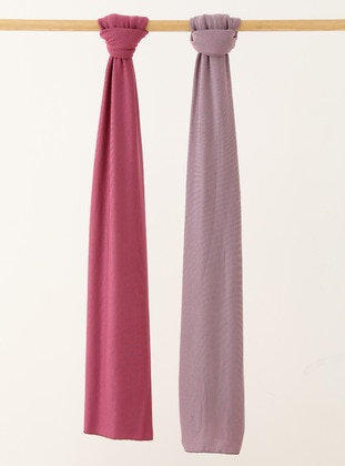 2-Pack Premium Jersey Shawl - Light Violet - Rose Pink - Tuva
