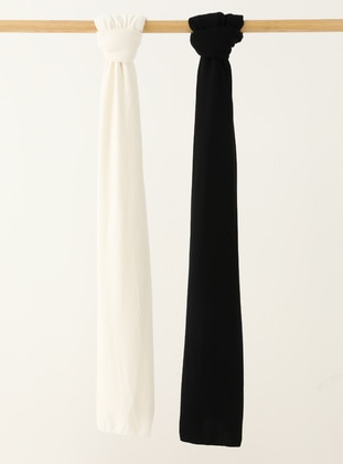 2-Pack Premium Jersey Shawl - Black - Pearl White - Tuva