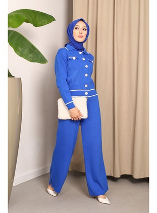 Saxe Blue - Knit Suits - İmaj Butik