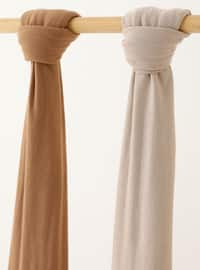 2-Pack Premium Jersey Shawl - Beige - Cashew