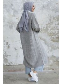Grey - Knit Cardigan