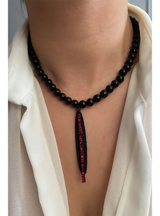 Black - Red - Necklace - Liveyn Design