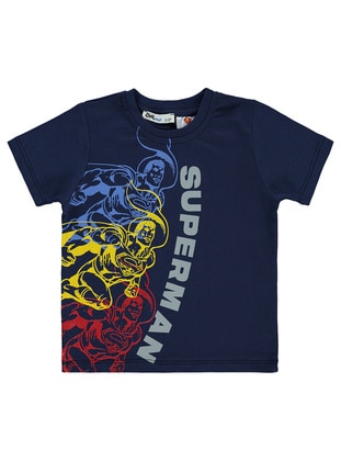 Navy Blue - Boys` T-Shirt - Superman