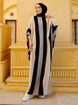 Stone Color - Modest Dress - SAHRA BUTİK