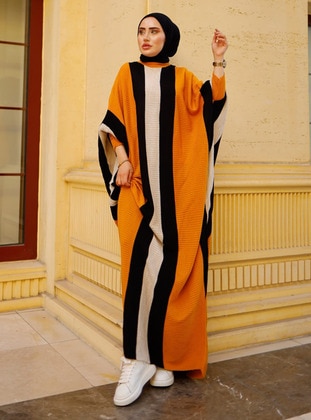 Mustard - Modest Dress - SAHRA BUTİK