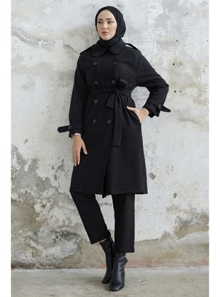 Black - Fully Lined - Coat - InStyle