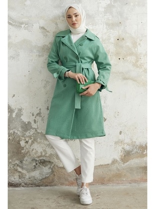 Green - Fully Lined - Coat - InStyle