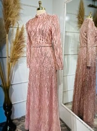 Powder Pink - Modest Evening Dress