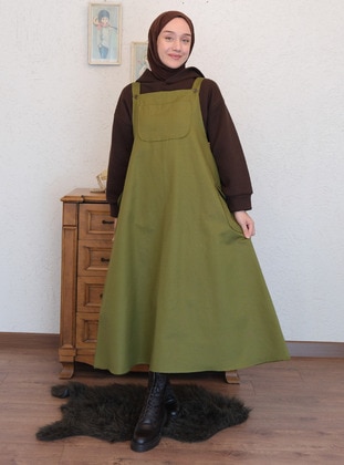 Olive Green - Skirt Overalls - Ceylan Otantik