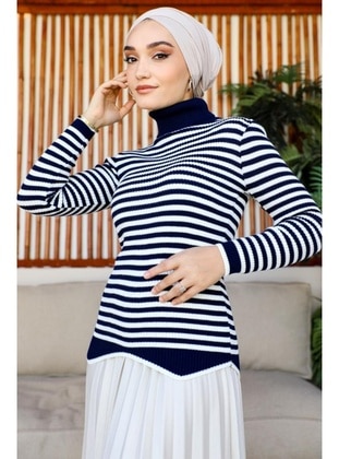 Navy Blue - Knit Sweaters - Benguen