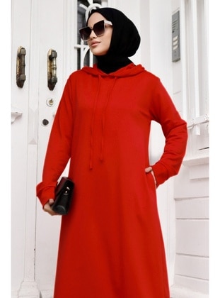Red - Modest Dress - Bestenur