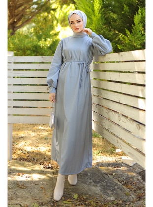 Grey - Modest Dress - Liz Butik