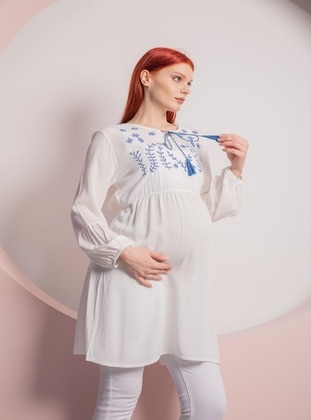 Ecru - Maternity Blouses Shirts - Gör & Sin
