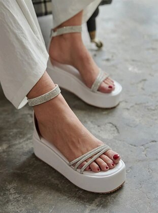 White - Heeled Sandals - 75ml - Sandal - Art Shoes