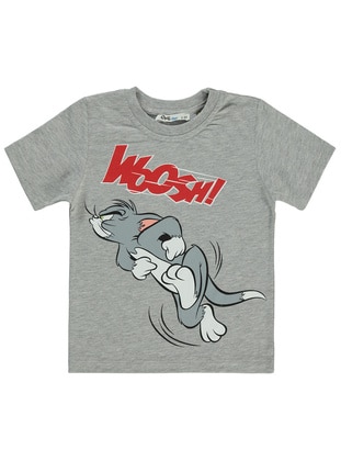 Gray Melange - Boys` T-Shirt - Tom & Jerry