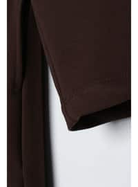 Brown - Sweatheart Neckline - Multi - Cardigan