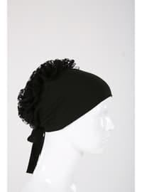 Black - Lace up - Plain - Bonnet