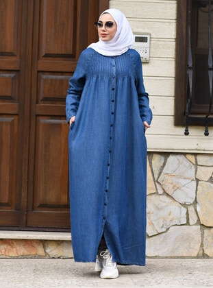 Dark Blue - Plus Size Abaya - Neways