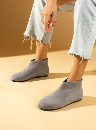 Grey - Boots - Pembe Potin