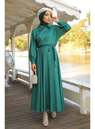 Green - Modest Dress - Liz Butik
