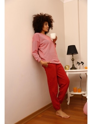 Red - Pyjama Set - Akbeniz