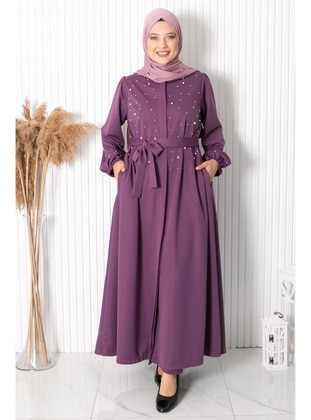 Lilac - Plus Size Evening Dress - MFA Moda