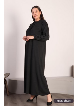 Black - Sweatheart Neckline - Plus Size Dress - Ferace