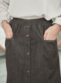 Dark Gray - Denim Skirt