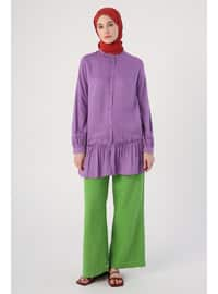 Purple - Crew neck - Tunic