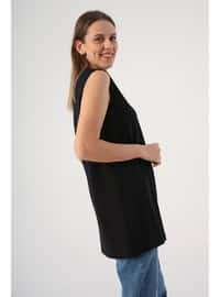 Black - Crew neck - Tunic