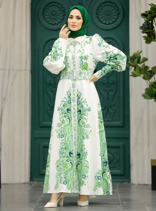 Green - Modest Dress - WELLWAY SHOP